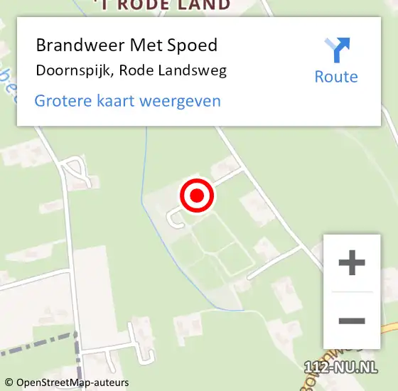 Locatie op kaart van de 112 melding: Brandweer Met Spoed Naar Doornspijk, Rode Landsweg op 30 december 2017 13:40
