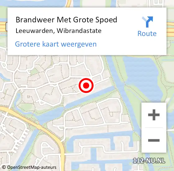 Locatie op kaart van de 112 melding: Brandweer Met Grote Spoed Naar Leeuwarden, Wibrandastate op 30 december 2017 16:22