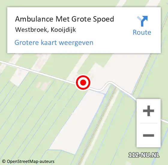 Locatie op kaart van de 112 melding: Ambulance Met Grote Spoed Naar Westbroek, Kooijdijk op 30 december 2017 17:08