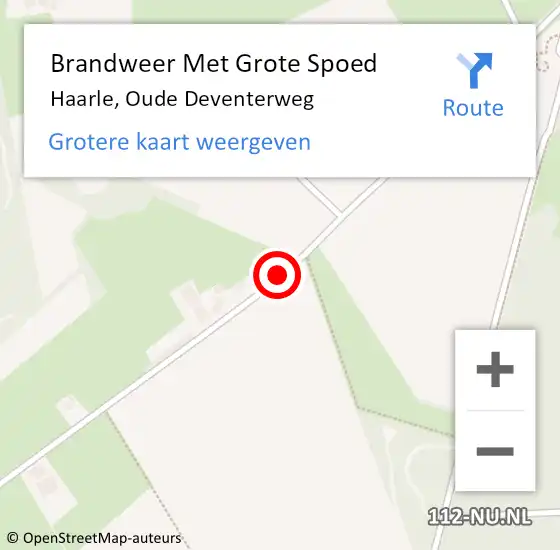 Locatie op kaart van de 112 melding: Brandweer Met Grote Spoed Naar Haarle, Oude Deventerweg op 30 december 2017 21:21