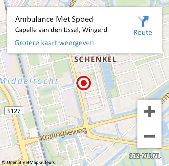 Locatie op kaart van de 112 melding: Ambulance Met Spoed Naar Capelle aan den IJssel, Wingerd op 31 december 2017 06:00