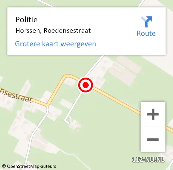 Locatie op kaart van de 112 melding: Politie Horssen, Roedensestraat op 31 december 2017 06:48