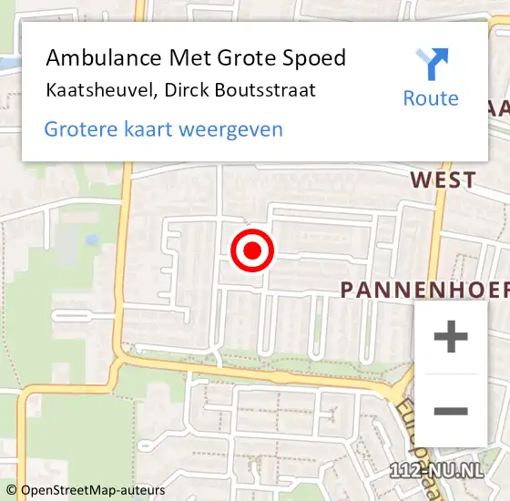 Locatie op kaart van de 112 melding: Ambulance Met Grote Spoed Naar Kaatsheuvel, Dirck Boutsstraat op 31 december 2017 09:17
