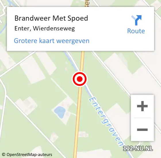 Locatie op kaart van de 112 melding: Brandweer Met Spoed Naar Enter, Wierdenseweg op 31 december 2017 09:43