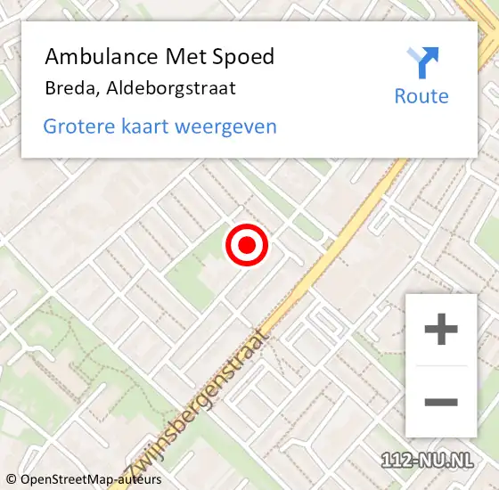 Locatie op kaart van de 112 melding: Ambulance Met Spoed Naar Breda, Aldeborgstraat op 31 december 2017 10:49