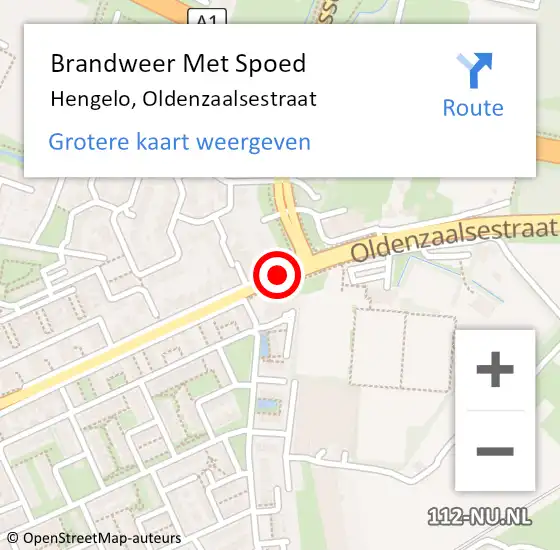Locatie op kaart van de 112 melding: Brandweer Met Spoed Naar Hengelo, Oldenzaalsestraat op 31 december 2017 21:18