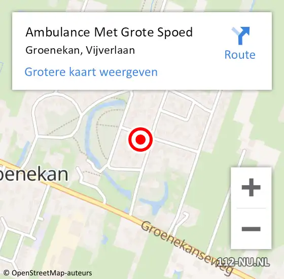 Locatie op kaart van de 112 melding: Ambulance Met Grote Spoed Naar Groenekan, Vijverlaan op 31 december 2017 22:38