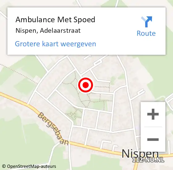 Locatie op kaart van de 112 melding: Ambulance Met Spoed Naar Nispen, Adelaarstraat op 31 december 2017 23:50