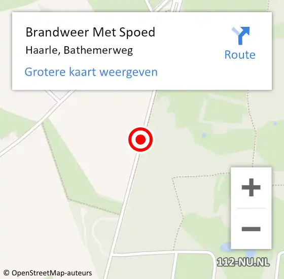 Locatie op kaart van de 112 melding: Brandweer Met Spoed Naar Haarle, Bathemerweg op 1 januari 2018 02:10