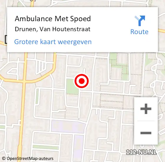 Locatie op kaart van de 112 melding: Ambulance Met Spoed Naar Drunen, Van Houtenstraat op 1 januari 2018 06:45