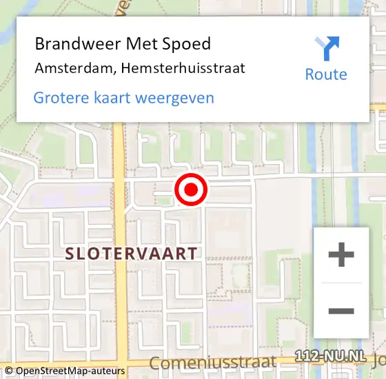 Locatie op kaart van de 112 melding: Brandweer Met Spoed Naar Amsterdam, Hemsterhuisstraat op 1 januari 2018 09:45