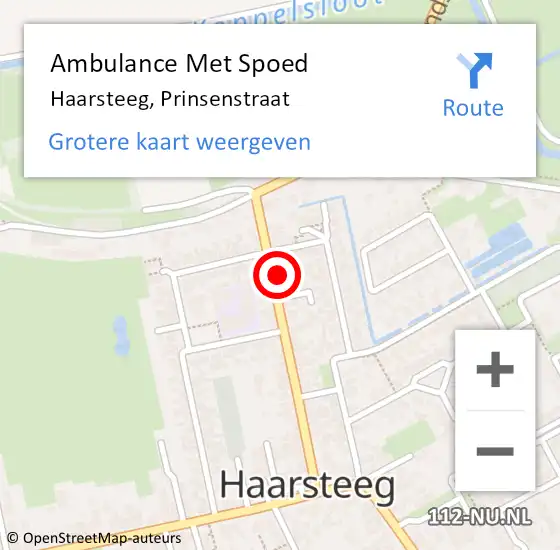 Locatie op kaart van de 112 melding: Ambulance Met Spoed Naar Haarsteeg, Prinsenstraat op 1 januari 2018 10:24