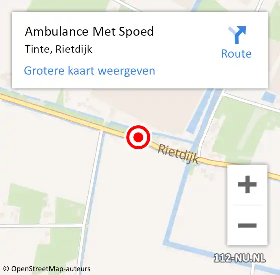 Locatie op kaart van de 112 melding: Ambulance Met Spoed Naar Tinte, Rietdijk op 1 januari 2018 11:28