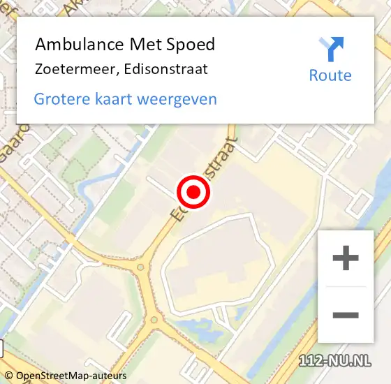 Locatie op kaart van de 112 melding: Ambulance Met Spoed Naar Zoetermeer, Edisonstraat op 1 januari 2018 23:48