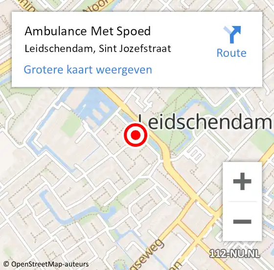 Locatie op kaart van de 112 melding: Ambulance Met Spoed Naar Leidschendam, Sint Jozefstraat op 2 januari 2018 10:05