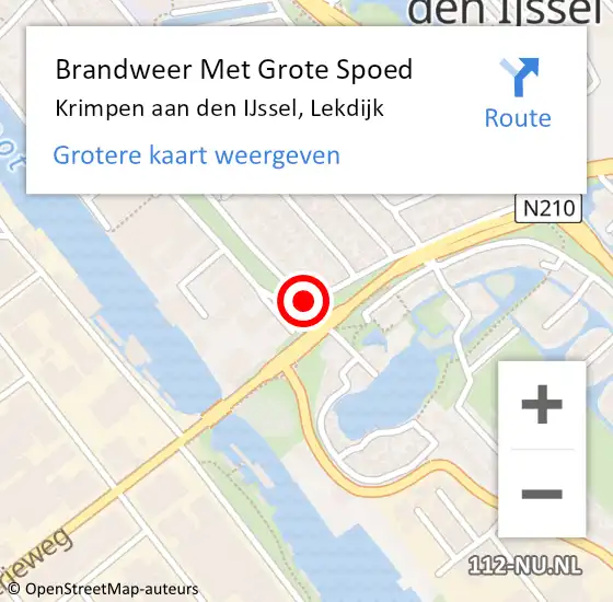 Locatie op kaart van de 112 melding: Brandweer Met Grote Spoed Naar Krimpen aan den IJssel, Lekdijk op 2 januari 2018 10:31