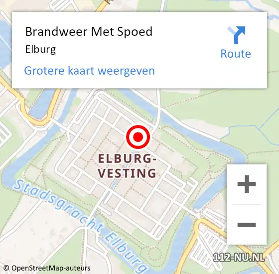 Locatie op kaart van de 112 melding: Brandweer Met Spoed Naar Elburg op 2 januari 2018 16:21