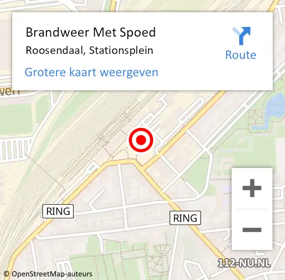 Locatie op kaart van de 112 melding: Brandweer Met Spoed Naar Roosendaal, Stationsplein op 3 januari 2018 06:15
