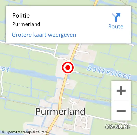 Locatie op kaart van de 112 melding: Politie Purmerland op 3 januari 2018 08:27