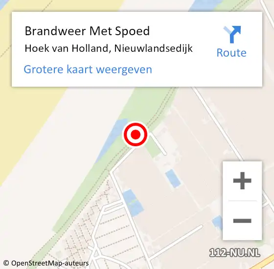 Locatie op kaart van de 112 melding: Brandweer Met Spoed Naar Hoek van Holland, Nieuwlandsedijk op 3 januari 2018 08:47