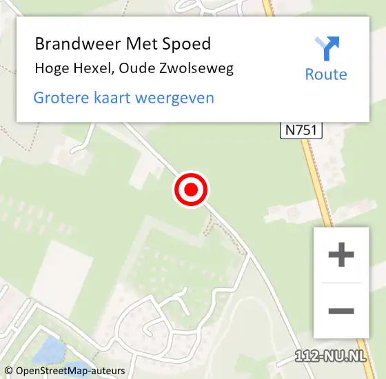 Locatie op kaart van de 112 melding: Brandweer Met Spoed Naar Hoge Hexel, Oude Zwolseweg op 3 januari 2018 08:59