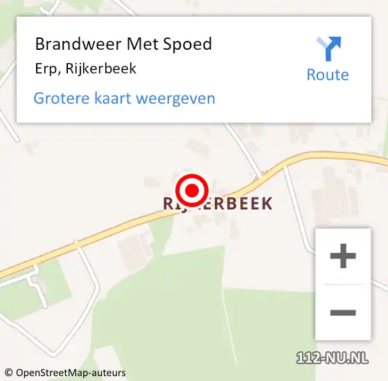 Locatie op kaart van de 112 melding: Brandweer Met Spoed Naar Erp, Rijkerbeek op 3 januari 2018 09:11