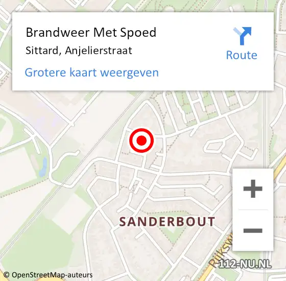 Locatie op kaart van de 112 melding: Brandweer Met Spoed Naar Sittard, Anjelierstraat op 3 januari 2018 11:26