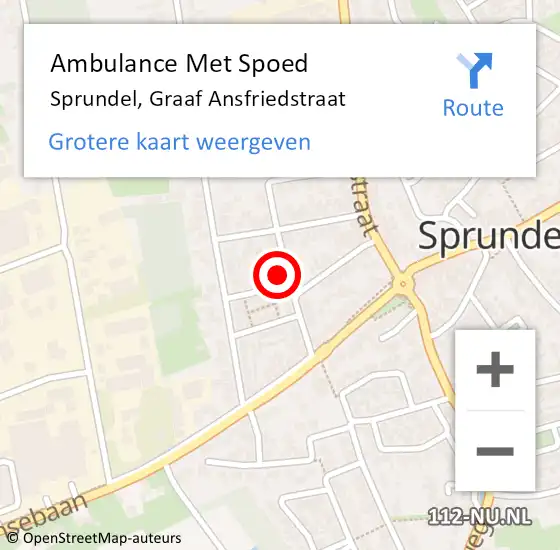 Locatie op kaart van de 112 melding: Ambulance Met Spoed Naar Sprundel, Graaf Ansfriedstraat op 3 januari 2018 17:38