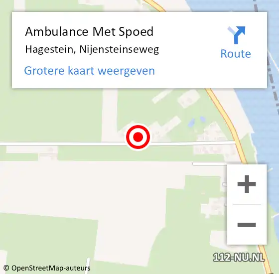 Locatie op kaart van de 112 melding: Ambulance Met Spoed Naar Hagestein, Nijensteinseweg op 3 januari 2018 23:11