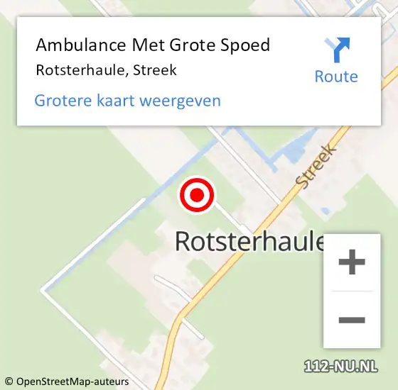 Locatie op kaart van de 112 melding: Ambulance Met Grote Spoed Naar Rotsterhaule, Streek op 5 januari 2018 08:23