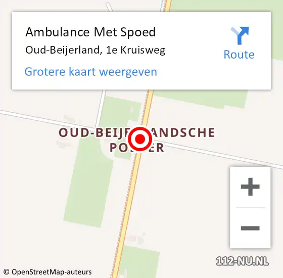 Locatie op kaart van de 112 melding: Ambulance Met Spoed Naar Oud-Beijerland, 1e Kruisweg op 5 januari 2018 15:18