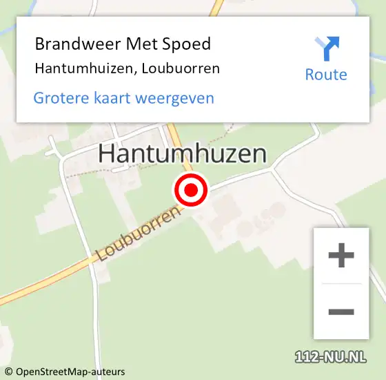 Locatie op kaart van de 112 melding: Brandweer Met Spoed Naar Hantumhuizen, Loubuorren op 5 januari 2018 22:28