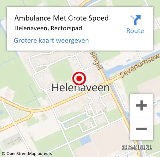Locatie op kaart van de 112 melding: Ambulance Met Grote Spoed Naar Helenaveen, Rectorspad op 6 januari 2018 00:11