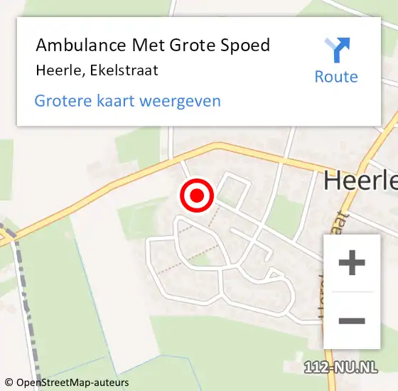 Locatie op kaart van de 112 melding: Ambulance Met Grote Spoed Naar Heerle, Ekelstraat op 6 januari 2018 06:54
