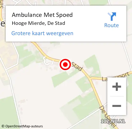 Locatie op kaart van de 112 melding: Ambulance Met Spoed Naar Hooge Mierde, De Stad op 6 januari 2018 07:29