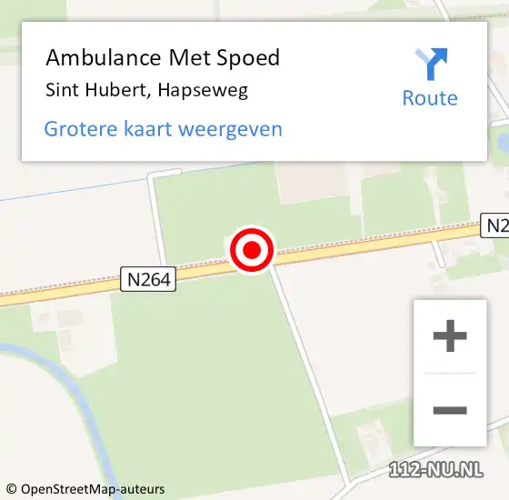Locatie op kaart van de 112 melding: Ambulance Met Spoed Naar Sint Hubert, Hapseweg op 7 januari 2018 01:23