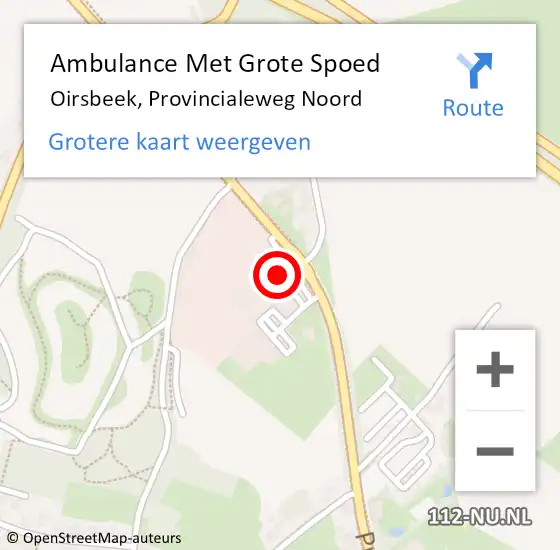 Locatie op kaart van de 112 melding: Ambulance Met Grote Spoed Naar Oirsbeek, Provincialeweg Noord op 7 januari 2018 05:48