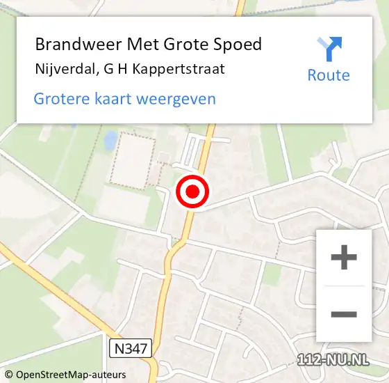 Locatie op kaart van de 112 melding: Brandweer Met Grote Spoed Naar Nijverdal, G H Kappertstraat op 7 januari 2018 10:45