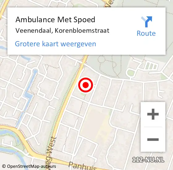Locatie op kaart van de 112 melding: Ambulance Met Spoed Naar Veenendaal, Korenbloemstraat op 7 januari 2018 11:38