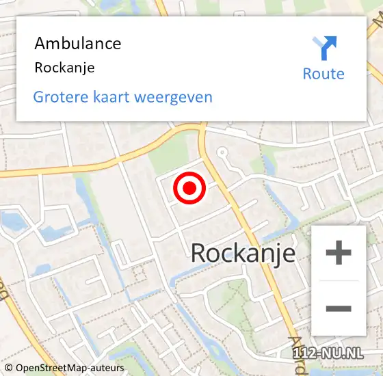 Locatie op kaart van de 112 melding: Ambulance Rockanje op 7 januari 2018 13:19