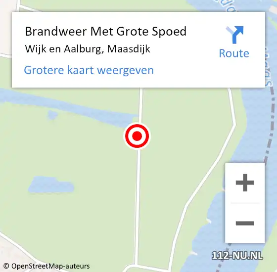 Locatie op kaart van de 112 melding: Brandweer Met Grote Spoed Naar Wijk en Aalburg, Maasdijk op 7 januari 2018 18:16