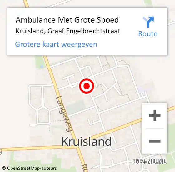 Locatie op kaart van de 112 melding: Ambulance Met Grote Spoed Naar Kruisland, Graaf Engelbrechtstraat op 8 januari 2018 08:15