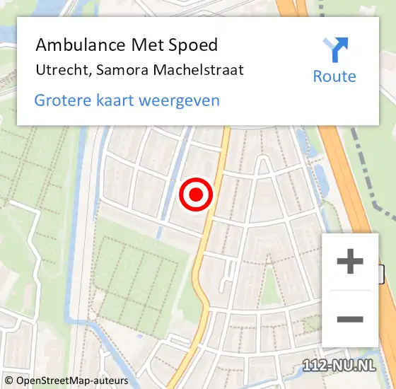 Locatie op kaart van de 112 melding: Ambulance Met Spoed Naar Utrecht, Samora Machelstraat op 8 januari 2018 12:39