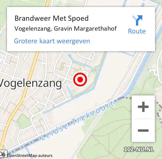 Locatie op kaart van de 112 melding: Brandweer Met Spoed Naar Vogelenzang, Gravin Margarethahof op 8 januari 2018 13:24