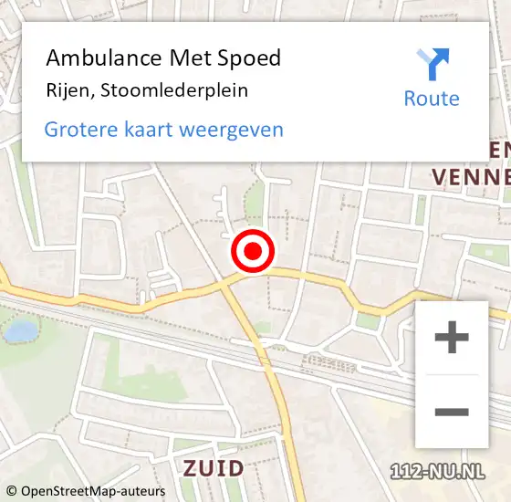 Locatie op kaart van de 112 melding: Ambulance Met Spoed Naar Rijen, Stoomlederplein op 8 januari 2018 15:05