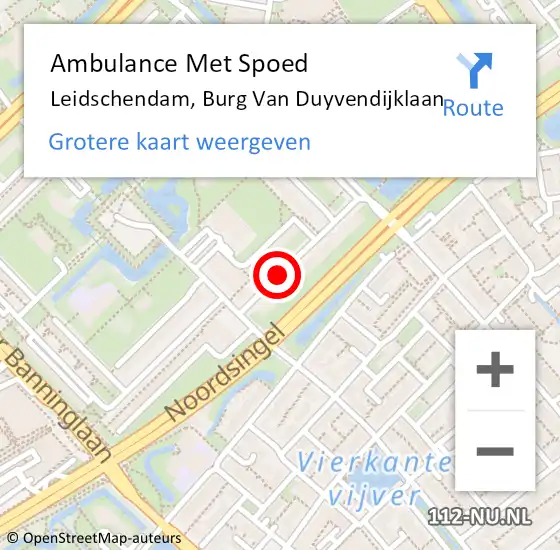 Locatie op kaart van de 112 melding: Ambulance Met Spoed Naar Leidschendam, Burg Van Duyvendijklaan op 9 januari 2018 13:26