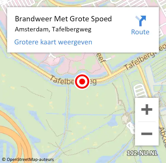 Locatie op kaart van de 112 melding: Brandweer Met Grote Spoed Naar Amsterdam, Tafelbergweg op 11 januari 2018 09:36