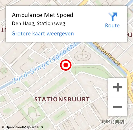 Locatie op kaart van de 112 melding: Ambulance Met Spoed Naar Den Haag, Stationsweg op 11 januari 2018 15:54