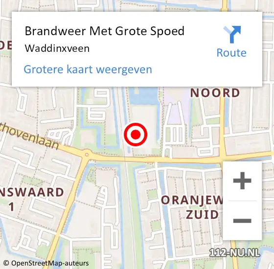 Locatie op kaart van de 112 melding: Brandweer Met Grote Spoed Naar Waddinxveen op 12 januari 2018 09:47