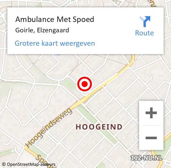 Locatie op kaart van de 112 melding: Ambulance Met Spoed Naar Goirle, Elzengaard op 12 januari 2018 09:51